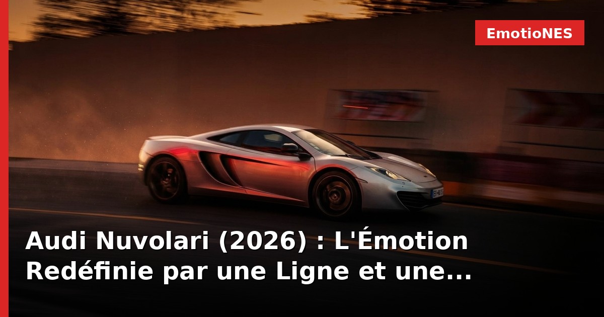 Audi Nuvolari (2026) : L'Émotion Redéfinie par une Ligne et une Vibration Uniques
