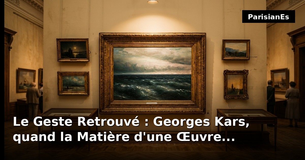 Le Geste Retrouvé : Georges Kars, quand la Matière d'une Œuvre Traverse l'Oubli